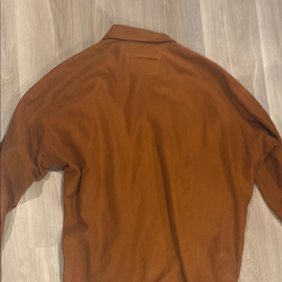 Burnt Orange Textured Button-Up Shirt - Picture 7 of 9